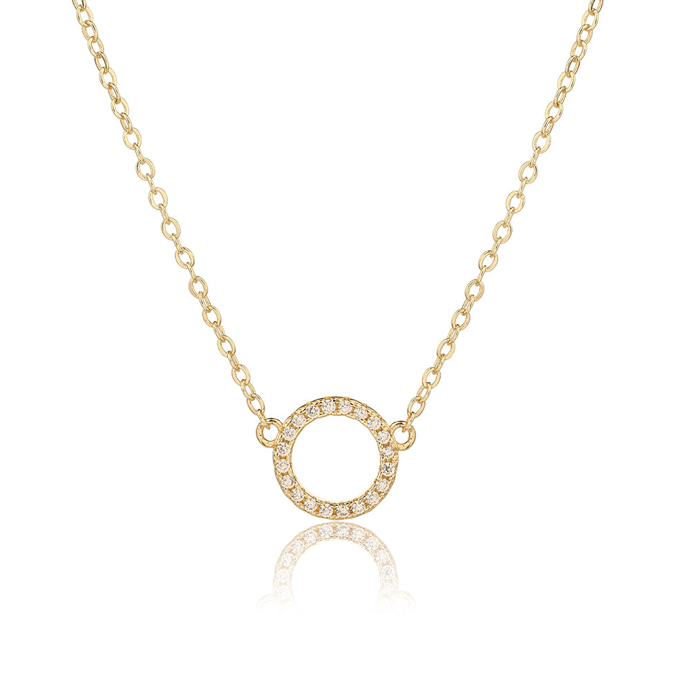 שרשרת משובצת עשוייה פליז בציפוי זהב 925