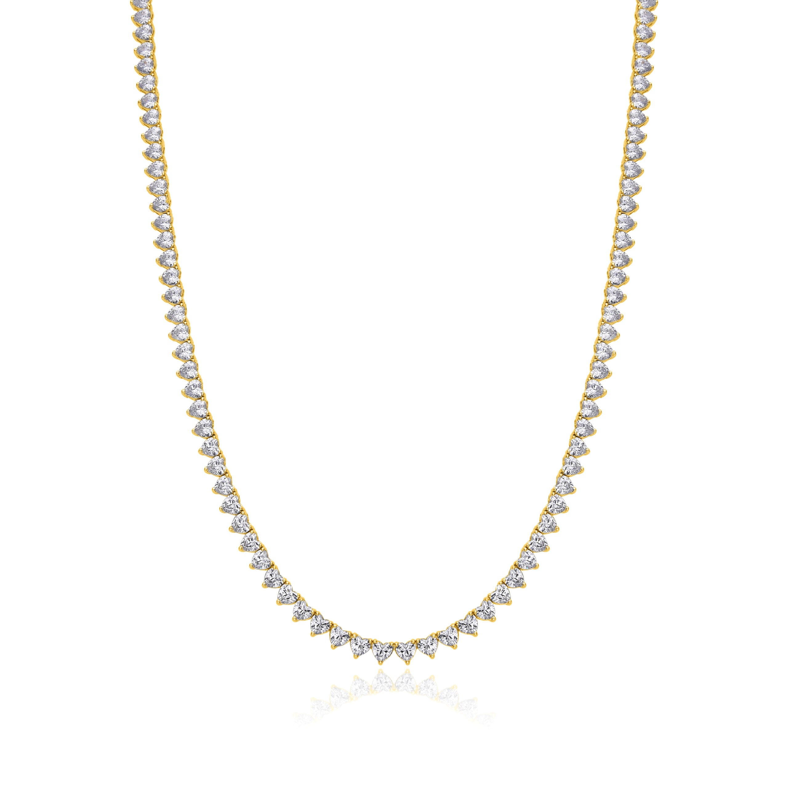 שרשרת טניס משובצת זרקונים בציפוי זהב 14K