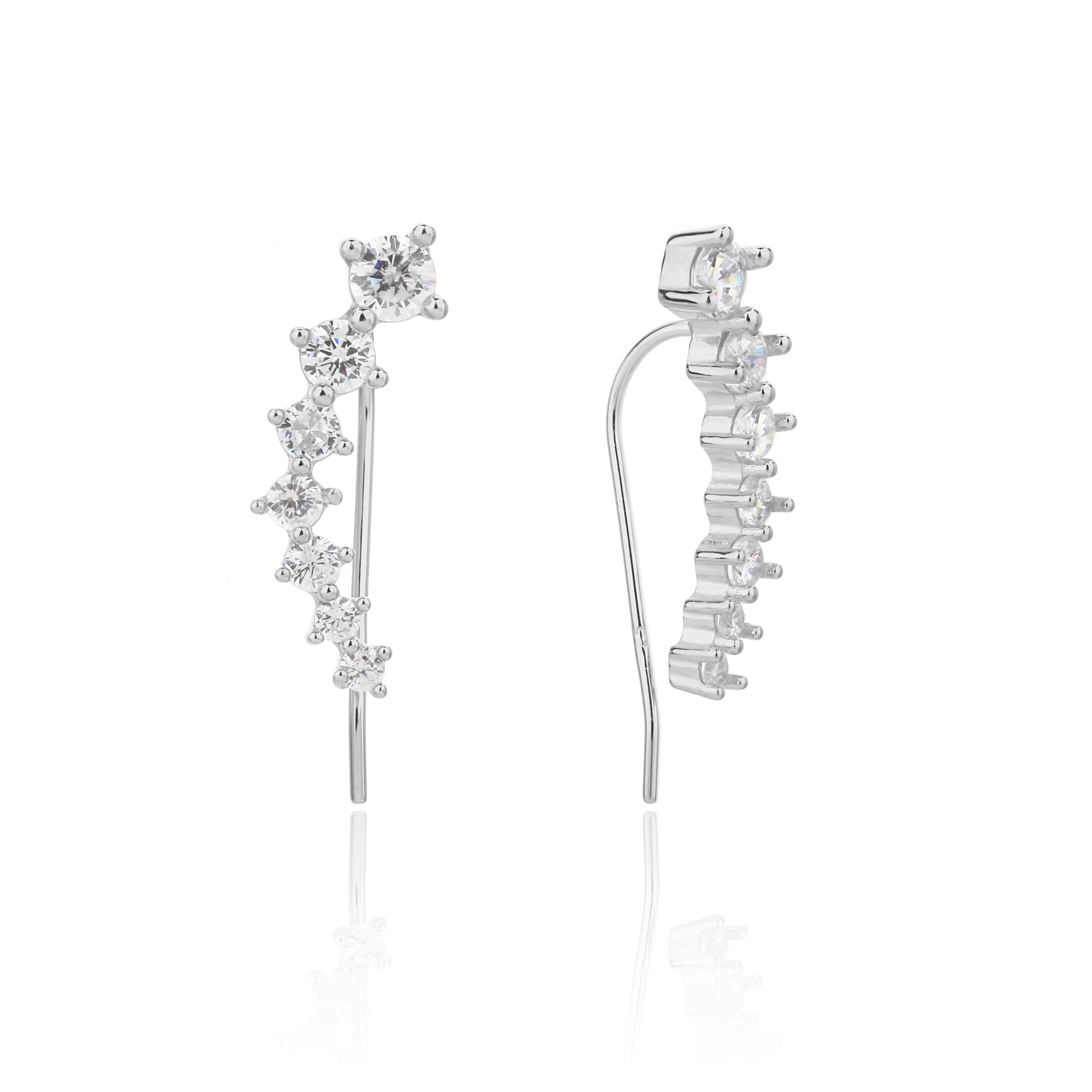 עגילים צמודים מכסף אמיתי 925