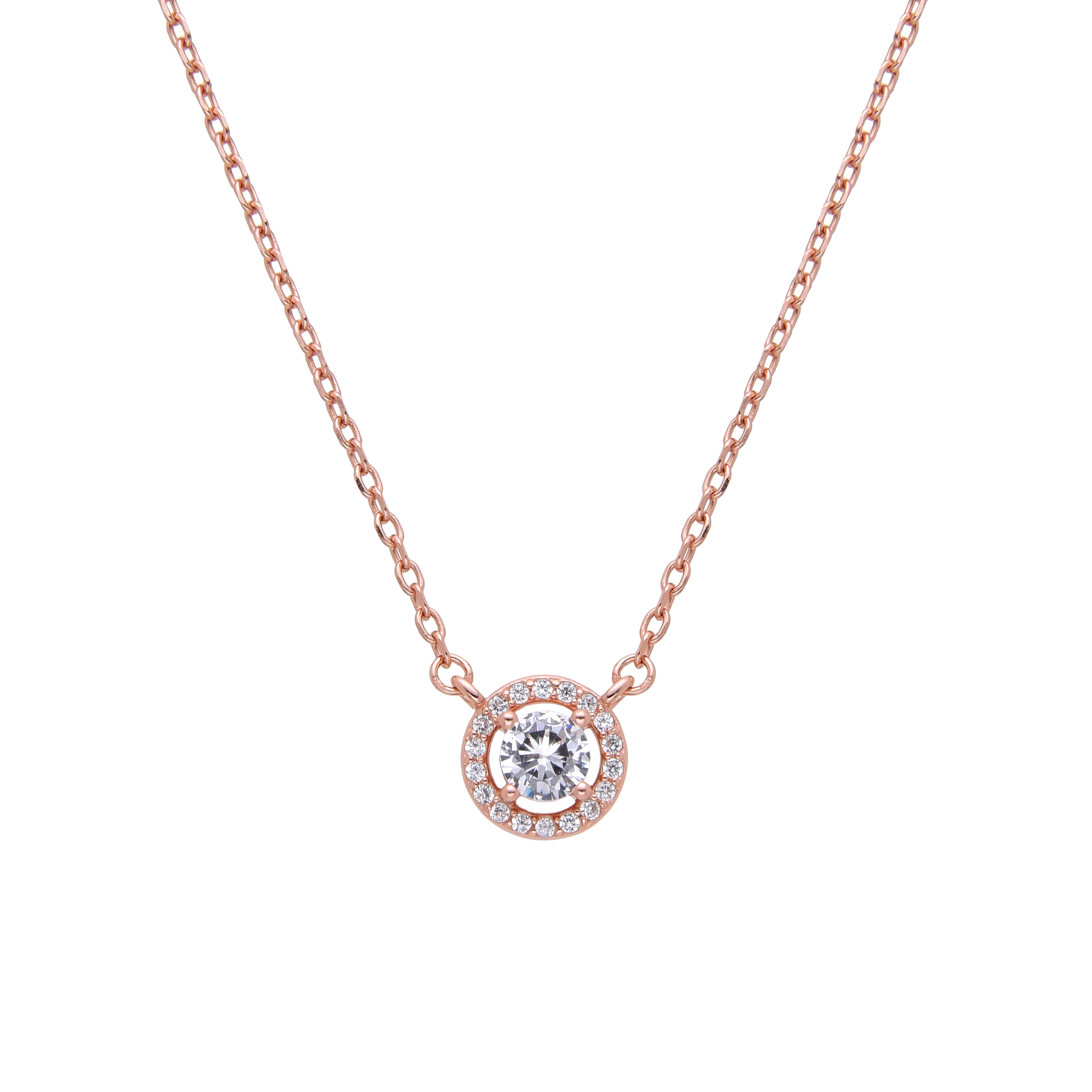 שרשרת משובצת עשוייה כסף אמיתי בציפוי זהב אדום